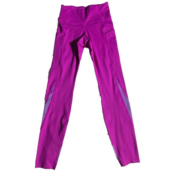 Brooks XS Magenta Method 7/8 Tights Pants Compressive High Waisted 4 Pockets - Picture 2 of 9